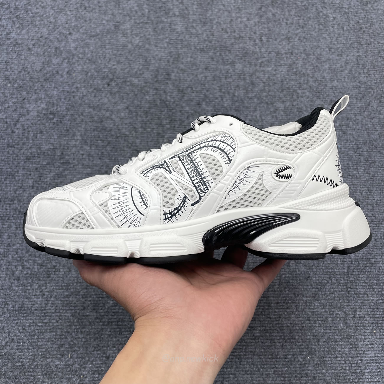 Dior Chrono Sneaker Mesh With White Black 19w White (6) - newkick.org